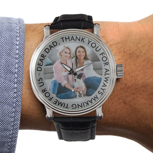Montre Cher papa Merci personnalisé Message et photo (Créateur téléchargé)