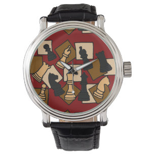 Montre Chess Art Abstrait Wristwatch