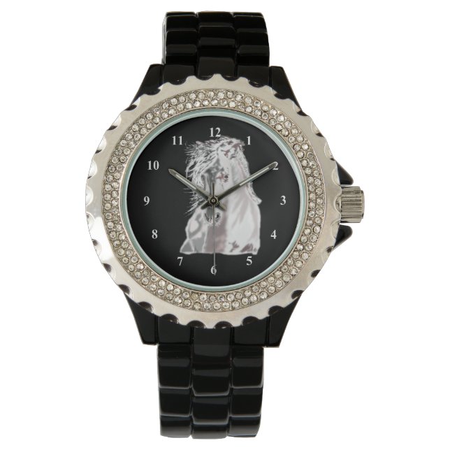Montre Cheval blanc - Couleur personnalisée (devant)