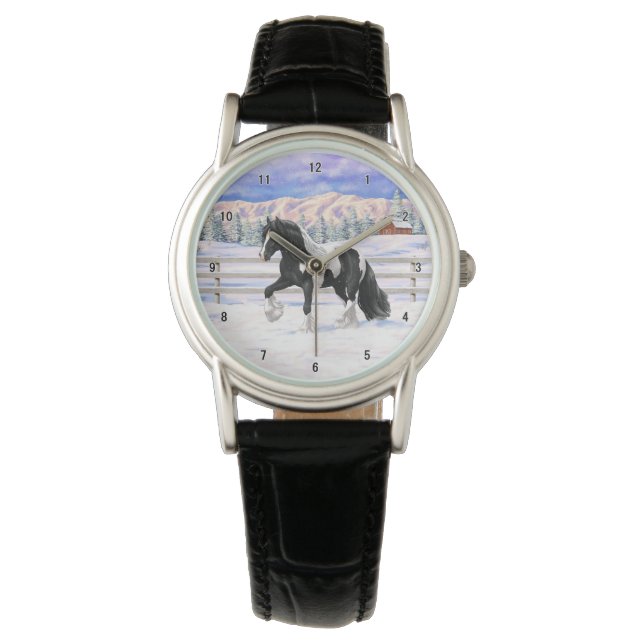 Montre Cheval d'attelage de la bandelette tzigane noire d (devant)