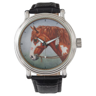 Montre Cheval de guerre indien de l'Amérique du Châtonnie