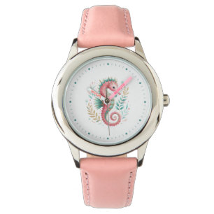 Montre Cheval de mer Glitt sur Blanc