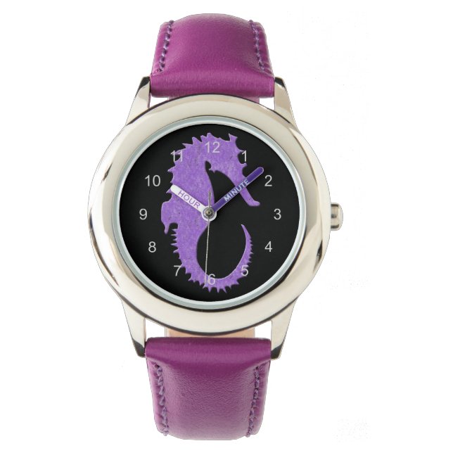 Montre Cheval de mer pourpre (devant)