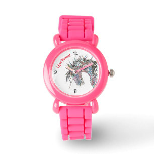 Montre Cheval enfants regarder parties scintillant