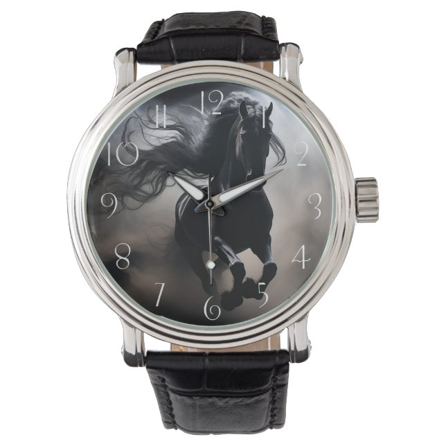 Montre Cheval friésien noir (devant)