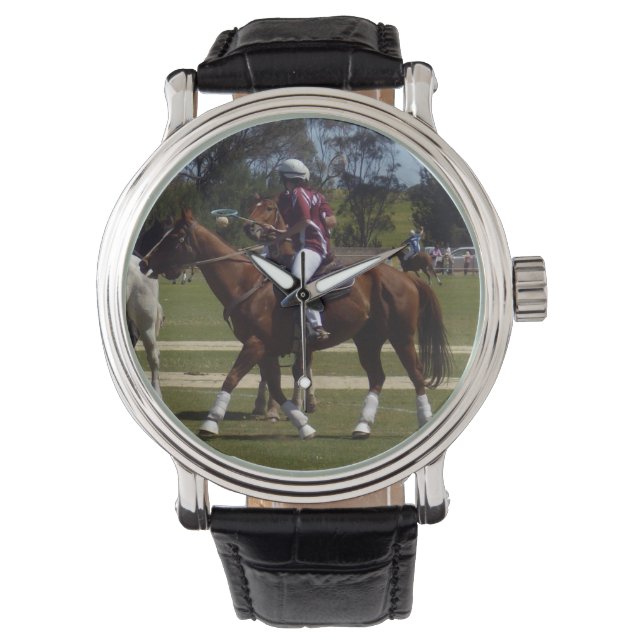Montre Cheval Polo Lacrosse, Sur Un Fabuleux Montre-Poign (devant)