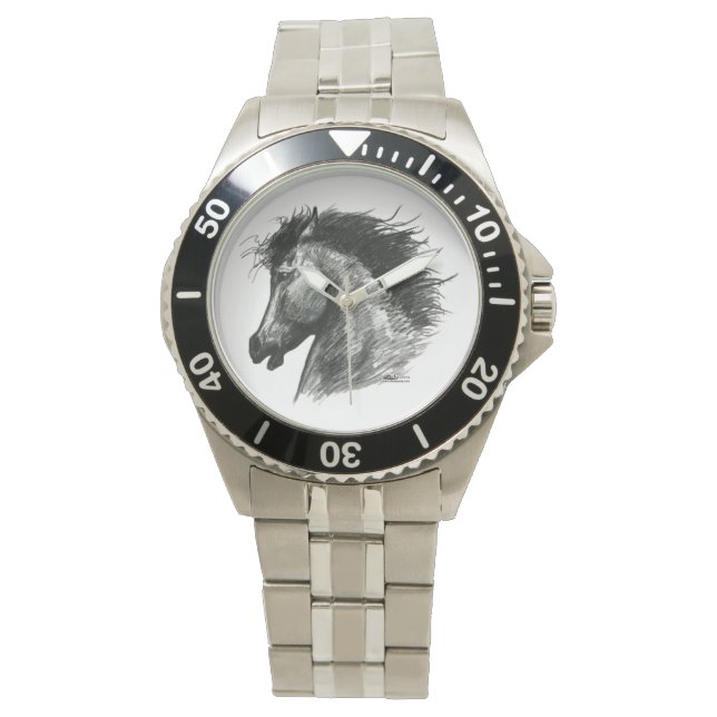 Montre Cheval sauvage et enflammé (devant)