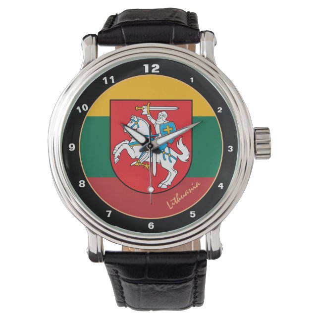 Montre Chevalier lituanien moderne & Drapeau lituanien /  (devant)