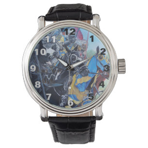 Montre chevaliers médiévaux historiques jouant sur les ch