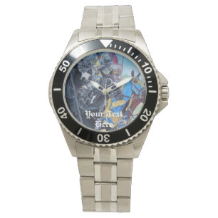 Montre chevaliers médiévaux joutant sur l'art historiqu