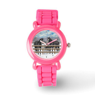 Montre Chevaux Du Quartier Noir En Neige