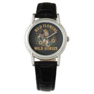 Montre Chevaux Floraux Sauvages 2026 Artistique