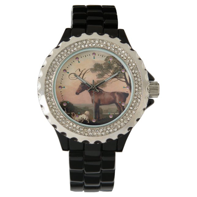 Montre CHEVAUX / Un Chasseur De Baie Avec Deux Espagnols  (devant)
