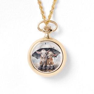 Montre Chèvres du jour pluvieuses mignonnes