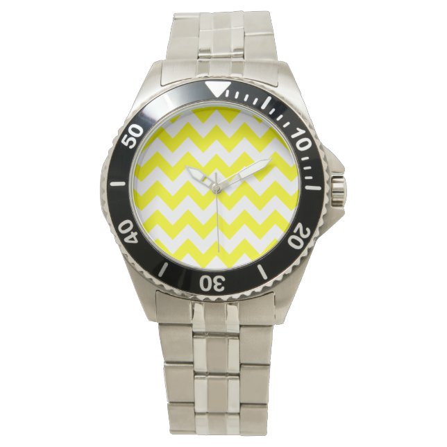 Montre Chevron jaune gras (devant)