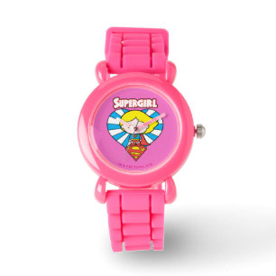 Montre Chibi Supergirl Starburst Coeur et logo