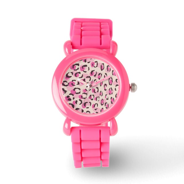 Montre Chic moderne chic guépard imprimé motif monogramme (Recto)
