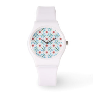 Montre Chic Pink Water Lys and Dragonflies Wristwatch