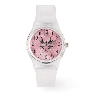 Montre Chic Tête de Dragon Noir & Scales de Dragon Rose