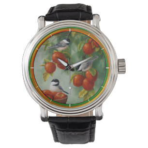 Montre Chickadee Birds Apple Harvest
