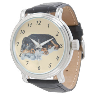 Montre chien chiot mignon rottweiler caisson ourson en pe