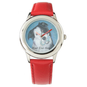 Montre chien colimaçon à la frontière avec ours en peluch