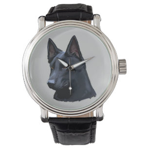 Montre Chien de berger allemand noir