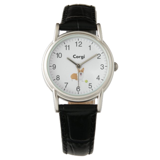 Montre Chien de Corgi avec balle verte (devant)