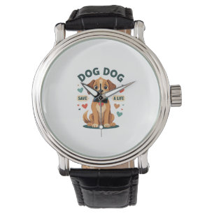 Montre Chien de sauvetage mignon vintage sauve une vie Ca