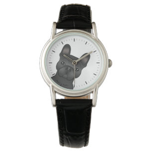 Montre Chien de taule français noir / Chien de caricature