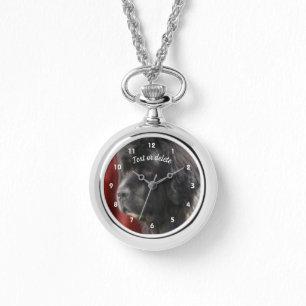 Montre Chien de Terre-Neuve noir et blanc Personnalisé