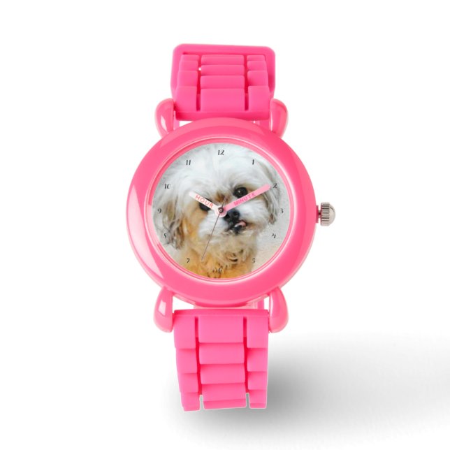 Montre Chien Malshi rose (Recto)