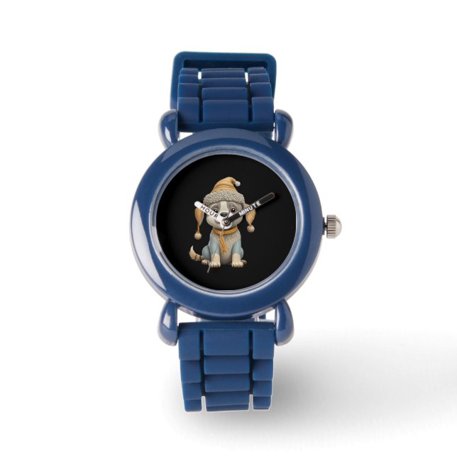 Montre Chien mignon avec vêtements d'hiver (Recto)