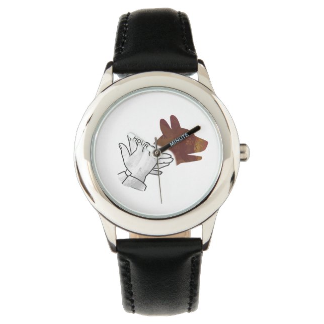Montre Chien Silhouette main Brown (devant)