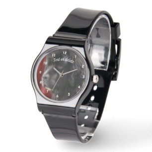 Montre Chien Terre-Neuve noir et blanc personnalisé