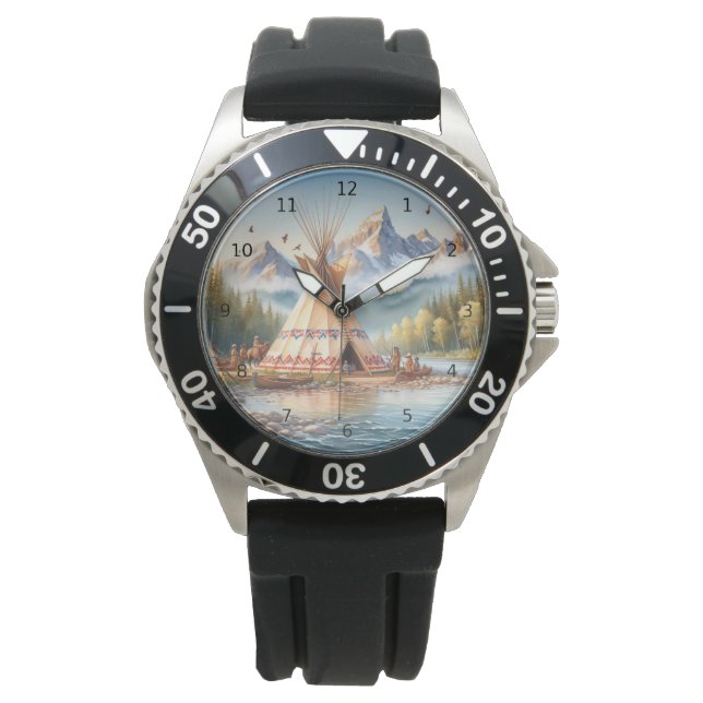 Montre Chiffre traditionnel indien Teepee Nature Scène Di (devant)
