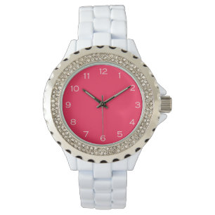 Montre Chiffres blancs sur le wat rose