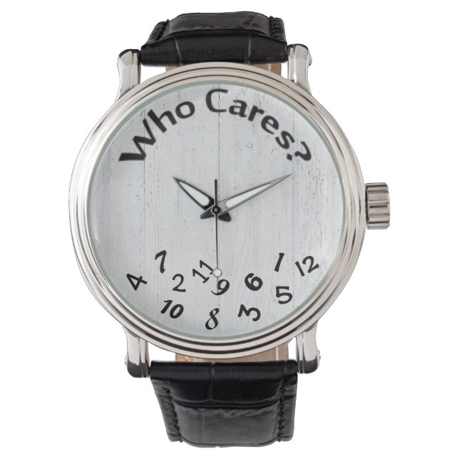 Montre chiffres brouillés sur bois blanc (devant)