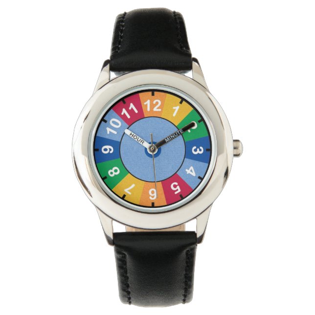 Montre Chiffres cool colorés (devant)