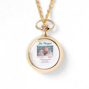 Montre Chiffres de naissance bébé ajouter nom lieu date d
