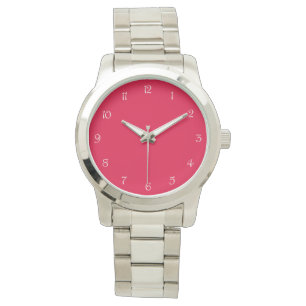Montre Chiffres de script blanc sur le wat rose