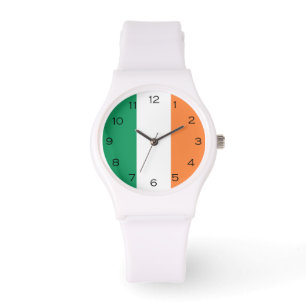 Montre Chiffres noirs sur le drapeau irlandais femmes cn