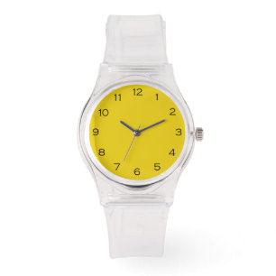 Montre Chiffres noirs sur les femmes jaunes cn