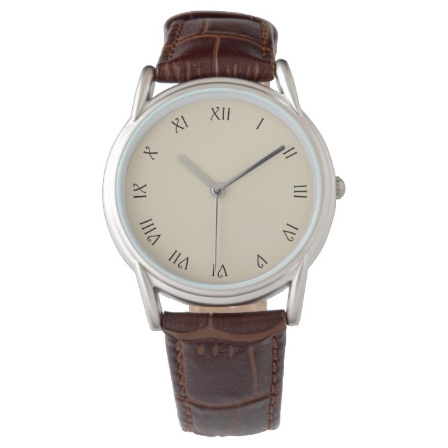 Montre Chiffres romains de script noir sur des hommes bei (devant)