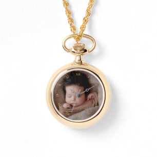 Montre Chiffres romains d'or de Faux et photo faite sur