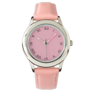 Montre Chiffres romains noirs sur Pink Kids Watch cn