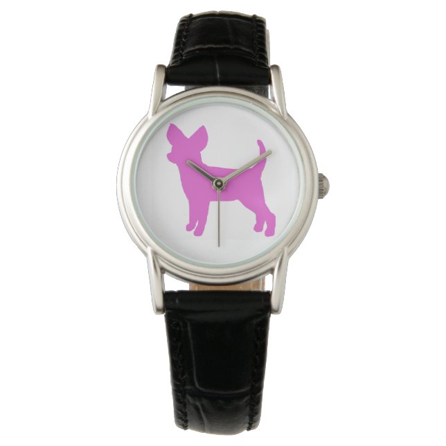 Montre Chihuahua rose (devant)