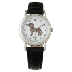 Montre Chocolat Labrador Retriever Cartoon Chien et nom