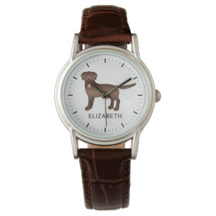 Montre Chocolat Labrador Retriever Cartoon Chien et nom