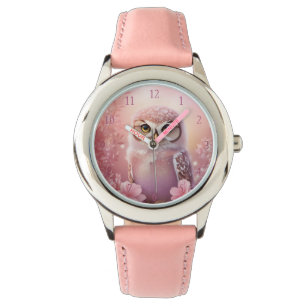 Montre Chouette à terrière rose